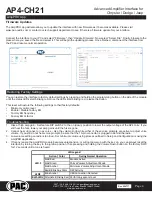 Preview for 4 page of PAC AP4-CH21 User Manual