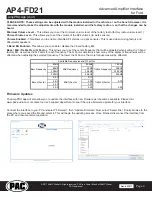 Предварительный просмотр 4 страницы PAC AP4-FD21 Manual