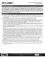 Preview for 1 page of PAC AP4-GM61 Quick Start Manual