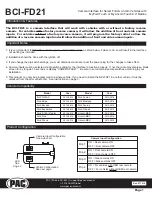 PAC BCI-FD21 Instructions preview