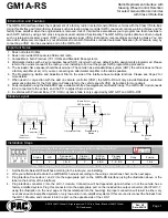 Preview for 1 page of PAC GM1A-RS Manual