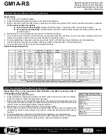 Preview for 4 page of PAC GM1A-RS Manual