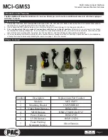 PAC MCI-GM53 Quick Start Manual preview