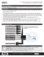 Предварительный просмотр 1 страницы PAC VS41 Instructions For Use