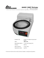 Pace Technologies NANO 1200T Instruction Manual preview