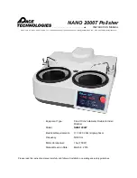 Pace Technologies NANO 2000T Instruction Manual preview