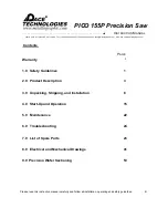 Preview for 4 page of Pace Technologies PICO 155P Precision Saw Instruction Manual