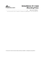 Preview for 2 page of Pace Technologies TERAPRESS TP-7100S Instruction Manual