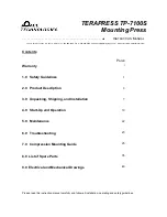 Preview for 3 page of Pace Technologies TERAPRESS TP-7100S Instruction Manual