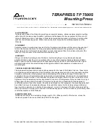 Preview for 4 page of Pace Technologies TERAPRESS TP 7500S Instruction Manual