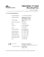 Preview for 8 page of Pace Technologies TERAPRESS TP 7500S Instruction Manual