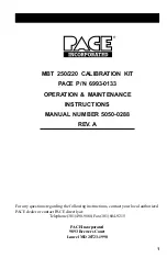 Preview for 1 page of Pace 6993-0133 Operation & Maintenance Instructions Manual