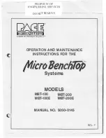 Pace MicroBenchtop MBT-100 Operation And Maintenance Instructions preview