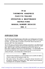 Предварительный просмотр 4 страницы Pace TP-65 Operation & Maintenance Instructions Manual