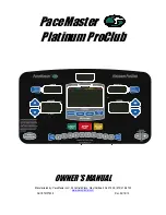 PaceMaster Platinum ProClub Owner'S Manual preview