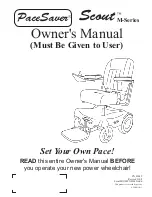 PaceSaver Scout M Series Owner'S Manual preview