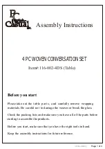 Pacific Casual 116-002-4DS Assembly Instructions Manual preview