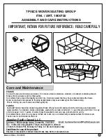 Preview for 1 page of Pacific Casual 1900755 Assembly And Care Instructions