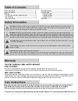 Preview for 2 page of Pacific Casual 5LGZ1159-NN Use And Care Manual