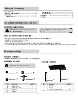 Preview for 2 page of Pacific Casual Palm Beach 211-WM0-DT-EXT Use And Care Manual