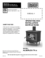 Pacific energy ALDERLEA T4 LE Operating And Installation Instructions preview