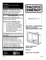 Предварительный просмотр 1 страницы Pacific energy BROADWAY Installation And Operating Instructions Manual