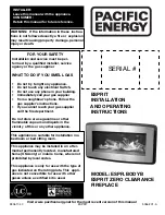 Предварительный просмотр 1 страницы Pacific energy ESPR.BODYB Installation And Operating Instructions Manual