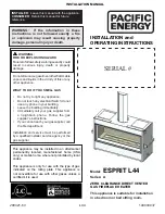 Pacific energy ESPRIT L44 Installation Manual предпросмотр