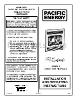 Pacific energy Estate A Series Installation And Operating Instructions Manual preview