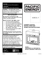 Pacific energy ESTATE Operating Instructions Manual предпросмотр