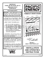 Pacific energy G Series Installation And Operating Instructions Manual preview