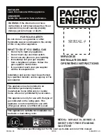Pacific energy MIRAGE 30 SERIES A Installation And Operating Instructions Manual preview