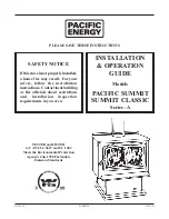 Pacific energy PACIFIC SUMMIT Installation & Operation Manual preview