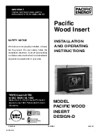 Pacific energy Pacific Wood Insert DESIGN-D Installation And Operating Instructions Manual preview