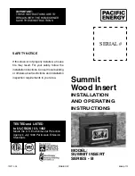 Предварительный просмотр 1 страницы Pacific energy SUMMIT INSERT SERIES - B Nstallation And Operating Instructions