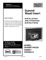 Pacific energy SUMMIT WOOD INSERT DESIGN-A Installation And Operating Instructions Manual preview