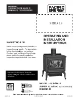 Pacific energy SUPER 27 Operating And Installation Instructions preview