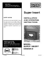 Pacific energy Super Insert DESIGN-D Installation And Operating Instructions Manual preview