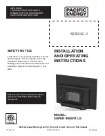 Pacific energy SUPER INSERT LE Installation And Operating Instructions Manual предпросмотр