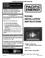 Предварительный просмотр 1 страницы Pacific energy TOFINO i20 Maxitrol G6R Installation Instructions Manual