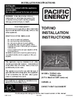 Предварительный просмотр 1 страницы Pacific energy Tofino Series Installation Instructions Manual