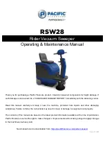 Предварительный просмотр 1 страницы Pacific Floorcare RSW28 Operating & Maintenance Manual