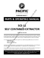 Pacific Floorcare SCE-11 Operating Manual предпросмотр