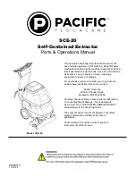 Предварительный просмотр 1 страницы Pacific Floorcare SCE-20 Parts & Operation Manual