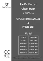 Pacific Hoists PEH050NH Operation Manual preview