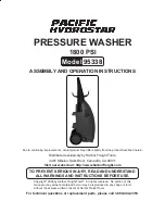 Pacific hydrostar 95338 Assembly And Operating Instructions Manual preview