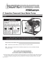 Pacific hydrostar PacificHydrostar 2" Gasoline Powered Clear Water... Manual preview