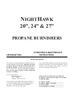 Pacific Steamex NIGHTHAWK 20 Operating & Maintenance Instructions preview