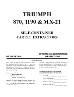 Preview for 1 page of Pacific Steamex TRIUMPH 1190 Operating & Maintenance Instructions