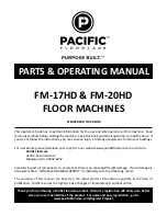 Предварительный просмотр 1 страницы Pacific FM-17HD Parts & Operating Manual